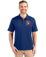 Denver Broncos Historic Cutter & Buck Forge Stretch Mens Big and Tall Polo Tour Blue Front
