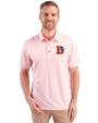 Denver Broncos Historic Cutter & Buck Pike Double Dot Print Stretch Mens Big and Tall Polo College Orange Front