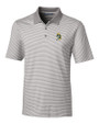 Green Bay Packers Historic Cutter & Buck Forge Tonal Stripe Stretch Mens Polo Polished Medium Gray Mannequin