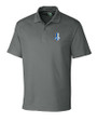 Detroit Lions Historic Cutter & Buck CB Drytec Genre Textured Solid Mens Big and Tall Polo Elemental Grey Mannequin