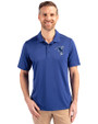 Indianapolis Colts Historic Cutter & Buck Prospect Eco Textured Stretch Recycled Mens Big & Tall Polo Tour Blue Front