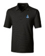 Detroit Lions Historic Cutter & Buck Forge Pencil Stripe Stretch Mens Polo Black Mannequin