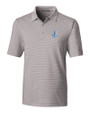Detroit Lions Historic Cutter & Buck Forge Pencil Stripe Stretch Mens Polo Polished Medium Gray Mannequin
