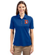 Denver Broncos Historic Cutter & Buck Virtue Eco Pique Recycled Womens Polo Tour Blue Front
