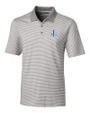Detroit Lions Historic Cutter & Buck Forge Tonal Stripe Stretch Mens Big and Tall Polo Polished Medium Gray Mannequin