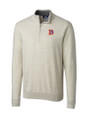 Denver Broncos Historic Cutter & Buck Lakemont Tri-Blend Mens Quarter Zip Pullover Sweater Oatmeal Heather Mannequin
