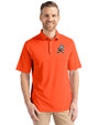 Cleveland Browns Historic Cutter & Buck Virtue Eco Pique Recycled Mens Big and Tall Polo College Orange Front