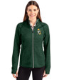 Green Bay Packers Historic Cutter & Buck Mainsail Full Zip Hooded Womens Jacket Hunter Heather Front
