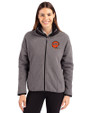 Cincinnati Bengals Historic Cutter & Buck Cascade Eco Fleece Womens Full Zip Jacket Elemental Grey/Black Front
