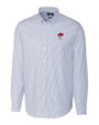 Buffalo Bills Historic Cutter & Buck Stretch Oxford Stripe Mens Long Sleeve Dress Shirt French Blue Mannequin