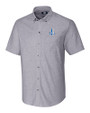 Detroit Lions Historic Cutter & Buck Stretch Oxford Mens Short Sleeve Dress Shirt Charcoal Mannequin