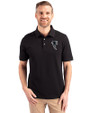 Atlanta Falcons Historic Cutter & Buck Advantage Eco Tri-Blend Pique Mens Big and Tall Polo Black Front