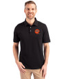 Cincinnati Bengals Historic Cutter & Buck Advantage Eco Tri-Blend Pique Mens Big and Tall Polo Black Front