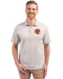 Cincinnati Bengals Historic Cutter & Buck Virtue Eco Pique Stripe Recycled Mens Big and Tall Polo Polished Medium Gray Front