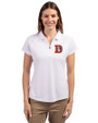 Denver Broncos Historic Cutter & Buck Forge Stretch Womens Short Sleeve Polo White Front
