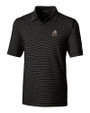 Cleveland Browns Historic Cutter & Buck Forge Pencil Stripe Stretch Mens Polo Black Mannequin