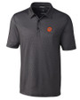 Cincinnati Bengals Historic Cutter & Buck Pike Mini Pennant Print Stretch Mens Polo Black Mannequin