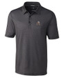 Cleveland Browns Historic Cutter & Buck Pike Mini Pennant Print Stretch Mens Polo Black Mannequin