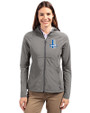 Detroit Lions Historic Cutter & Buck Adapt Eco Knit Hybrid Recycled Womens Full Zip Jacket Elemental Grey Front