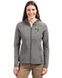 Green Bay Packers Historic Cutter & Buck Adapt Eco Knit Hybrid Recycled Womens Full Zip Jacket Elemental Grey Front