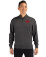 Buffalo Bills Historic Cutter & Buck Lakemont Tri-Blend Mens Quarter Zip Pullover Sweater Charcoal Heather Front