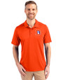 Denver Broncos Historic Cutter & Buck Prospect Recycled Featherlight Stretch Mens Polo College Orange Front