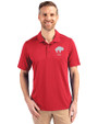 Buffalo Bills Historic Cutter & Buck Prospect Eco Textured Stretch Recycled Mens Short Sleeve Polo Red Front