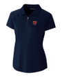 Chicago Bears Historic Cutter & Buck Forge Stretch Womens Short Sleeve Polo Liberty Navy Mannequin