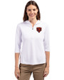 Chicago Bears Historic Cutter & Buck Virtue Eco Pique Recycled Half Zip Pullover Womens Hoodie White Front