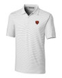 Chicago Bears Historic Cutter & Buck Forge Pencil Stripe Stretch Mens Polo White Mannequin