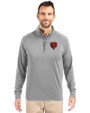 Chicago Bears Historic Cutter & Buck Adapt Eco Knit Stretch Recycled Mens Big and Tall Quarter Zip Pullover Polished Medium Gray Front