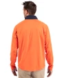 Chicago Bears Historic Cutter & Buck Adapt Eco Knit Hybrid Recycled Mens Quarter Zip College Orange/Navy Blue Back