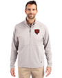 Chicago Bears Historic Cutter & Buck Adapt Eco Knit Hybrid Recycled Mens Quarter Zip Polished Medium Gray Front