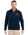 Chicago Bears Historic Cutter & Buck Cascade Eco Fleece Mens Full Zip Jacket Navy Blue Front