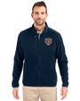 Chicago Bears Historic Cutter & Buck Cascade Epic Comfort Recycled Sherpa Fleece Mens Full Zip Jacket Navy Blue Front