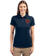 Chicago Bears Historic Cutter & Buck Advantage Eco Tri-Blend Pique Womens Polo Liberty Navy Front