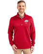 Buffalo Bills Historic Cutter & Buck Traverse Stretch Eco Quarter Zip Mens Pullover Red Front