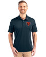 Chicago Bears Historic Cutter & Buck Prospect Eco Textured Stretch Recycled Mens Big & Tall Polo Navy Blue Front