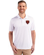 Chicago Bears Historic Cutter & Buck Prospect Eco Textured Stretch Recycled Mens Big & Tall Polo White Front