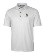 Green Bay Packers Historic Cutter & Buck Pike Double Dot Print Stretch Mens Polo Charcoal Mannequin