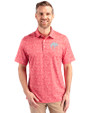 Buffalo Bills Historic Cutter & Buck Pike Constellation Print Stretch Mens Polo Red Front