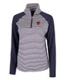 Chicago Bears Historic Cutter & Buck Forge Tonal Stripe Stretch Half Zip Womens Top Liberty Navy Mannequin