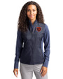 Chicago Bears Historic Cutter & Buck Stealth Hybrid Quilted Womens Full Zip Windbreaker Jacket Liberty Navy Front