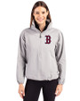 Boston Red Sox Cutter & Buck Charter Eco Recycled Womens Anorak Jacket Polished Medium Gray Front