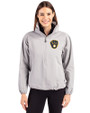 Milwaukee Brewers Cutter & Buck Charter Eco Recycled Womens Anorak Jacket Polished Medium Gray Front