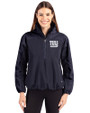 New York Giants Cutter & Buck Charter Eco Recycled Womens Anorak Jacket Navy Blue Front