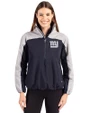 New York Giants Cutter & Buck Charter Recycled Packable Womens Half Zip Anorak Jacket Navy Blue/Polished Front
