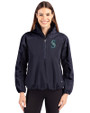 Seattle Mariners Cutter & Buck Charter Eco Recycled Womens Anorak Jacket Navy Blue Front
