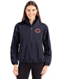 Chicago Bears Cutter & Buck Charter Eco Recycled Womens Anorak Jacket Navy Blue Front
