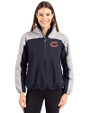 Chicago Bears Cutter & Buck Charter Eco Recycled Womens Anorak Jacket Navy Blue/Polished Front